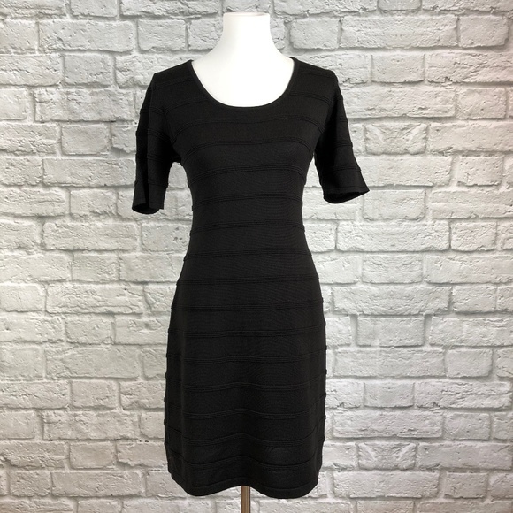 Calvin Klein Black Ribbed Bandage Dress - Picture 1 of 5